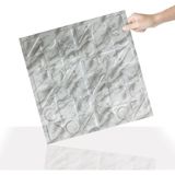 3 Boyutlu Duvar Paneli Kabartmalı Kareli Yuvarlak Desen Pvc 41X41 Cm/ 6 Adet /1 M² Mermer - Gri - 41 x 41