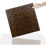 3 Boyutlu Duvar Paneli Kabartmalı Kareli Yuvarlak Desen Pvc 41X41 Cm/ 6 Adet /1 M² Teak - Ahşap Rengi - 41 x 41