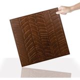 3 Boyutlu Duvar Paneli Kabartmalı Kılçık Desen Pvc 41X41 Cm/ 6 Adet /1 M² Altın Meşe - Açık Meşe - 41 x 41