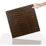 3 Boyutlu Duvar Paneli Kabartmalı Kılçık Desen Pvc 41X41 Cm/ 6 Adet /1 M² Teak - Ahşap Rengi - 41 x 41