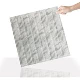 3 Boyutlu Duvar Paneli Kabartmalı Lambiri Desen Pvc 41X41 Cm/ 6 Adet /1 M² Mermer - Gri - 41 x 41