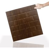 3 Boyutlu Duvar Paneli Kabartmalı Metro Desen Pvc 41X41 Cm/ 6 Adet /1 M² Teak - Ahşap Rengi - 41 x 41