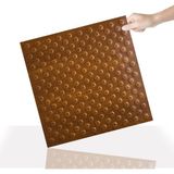 3 Boyutlu Duvar Paneli Kabartmalı Puantiye Desen Pvc 41X41 Cm/ 6 Adet /1 M² Altın Meşe - Açık Meşe - 41 x 41