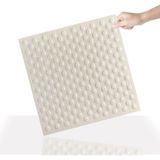3 Boyutlu Duvar Paneli Kabartmalı Puantiye Desen Pvc 41X41 Cm/ 6 Adet /1 M² Beyaz Huş - Bej - 41 x 41