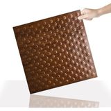 3 Boyutlu Duvar Paneli Kabartmalı Puantiye Desen Pvc 41X41 Cm/ 6 Adet /1 M² Teak - Ahşap Rengi - 41 x 41