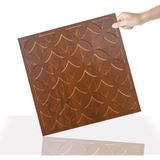 3 Boyutlu Duvar Paneli Kabartmalı Retro Desen Pvc 41X41 Cm/ 6 Adet /1 M² Altın Meşe - Açık Meşe - 41 x 41