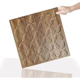 3 Boyutlu Duvar Paneli Kabartmalı Salon Desen Pvc 41X41 Cm/ 6 Adet /1 M² Antik - Açık Kahverengi - 41 x 41