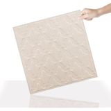 3 Boyutlu Duvar Paneli Kabartmalı Salon Desen Pvc 41X41 Cm/ 6 Adet /1 M² Beyaz Huş - Bej - 41 x 41
