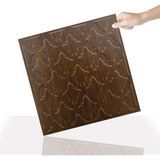 3 Boyutlu Duvar Paneli Kabartmalı Salon Desen Pvc 41X41 Cm/ 6 Adet /1 M² Teak - Ahşap Rengi - 41 x 41