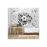 3 Boyutlu Futbol Topları Desenli Isı Ve Ses Yalıtımlı Sağlıklı Tekstil Duvar Kağıdı, 250 x 100, 2023-751-14