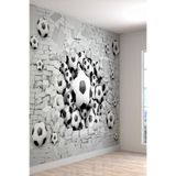 3 Boyutlu Futbol Topları Desenli Isı Ve Ses Yalıtımlı Sağlıklı Tekstil Duvar Kağıdı, 500 x 260, 2023-751500x260