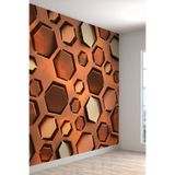 3 Boyutlu Geometrik Metal Desenli Silinebilir Tekstil Duvar Kağıdı, 300 x 260, 2023-1034300x260