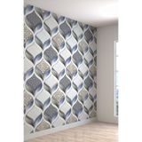 3 Boyutlu Geometrik Şekilli Desen Silinebilir Tekstil Duvar Kağıdı, 240 x 240