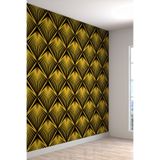 3 Boyutlu Geometrik Yaprak Desenli Silinebilir Tekstil Duvar Kağıdı, 600 x 240, 2023-1031600x240