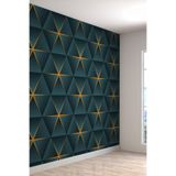 3 Boyutlu Geometrik Yıldız Desenli Silinebilir Tekstil Duvar Kağıdı, 360 x 270, 2023-1004-29