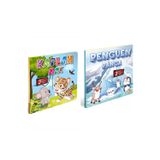 3 Boyutlu, Hareketli Kitaplar Penguen Panga ve Kaplan Max 2 li Set Pop-up Kitaplar