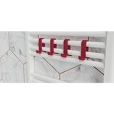 3 Boyutlu Hepsi Havlupan Kancası 1 Adet, Radyatör Askısı, Boru Tipi Radyatör Kancası, Özel Renk Havluluk Kancası, Bornoz Askısı - Model No : 101 - Kırmızı