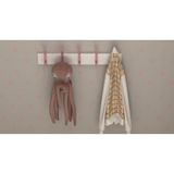 3 Boyutlu Hepsi Modern Duvar Kanca Askılık - 5 Adet Pembe Askılık - Beyaz Mdflam - Model 101