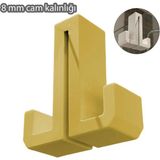 3 Boyutlu Hepsi Sarı Duşakabin Askısı - Sarı Havlu Askılık - Çift Taraflı Havluluk - 8 mm Cam Kalınlığına Uygun - 6 cm x 6 cm x 2 cm