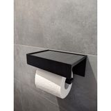 3 Boyutlu Hepsi Tuvalet Kağıtlığı, Modern Siyah Renkli Kendinden Yapışkanlı Telefon Raflı Tuvalet Kağıdı Tutucu, Delmeden Montaj, Banyo Tuvalet Kağıtlık, Tuvalet Kağıdı Askısı Aparatı, Wc Kağıdı Tutacağı
