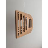 3 Boyutlu Kare Ahşap Avize. Minimalist Tasarım - Ahşap - Bej
