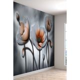 3 Boyutlu Lale Desenli Yırtılmaz Silinebilir Sağlıklı Tekstil Duvar Kağıdı, 450 x 240