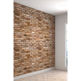 3 Boyutlu Tuğla Duvar Desenli Silinebilir Tekstil Duvar Kağıdı, 300 x 280, 2023-122300x280