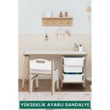 3 Çekmeceli Aktivite Masası Çocuk Masa Sandalye Seti Oyuncak Dolabı -tek Sandalyeli