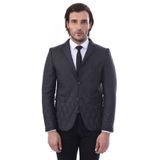 3 Cepli 2 Düğmeli Kapitone Erkek Siyah Kısa Ceket -wessi