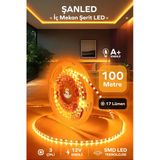 3 Çipli Iç Mekan Amber Rengi Şerit Led 100 Metre