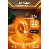 3 Çipli Iç Mekan Amber Rengi Şerit Led 50 Metre
