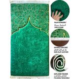 3 CM Kalın Süngerli Ortopedik Seccade Diz Ağrıtmaz Namazlık - 70 x 120 cm - Yeşil - Gold