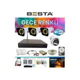 3 Dış 1 Iç 4 Kameralı Gece Renkli Wıfı Ozellikli 3 Tb HDD Dahil Güvenlik Kamera Seti