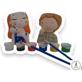3 Elma Tasarım Atölyesi/2 Adet Sukulent Saksı Taş Boyama Seti-Aktivite-Çocuk Gelişim-Sanat-Hediye-Okul Öncesi-Hobi-Aile Etkinlik-Karne-Doğum Günü-Bayram-Özel Gün Hediyesi-Workshop - Beyaz