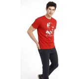 3 Erkek Atatürk Baskılı Tişört Kısa Kollu Bisiklet Yaka T-Shirt - Kırmızı
