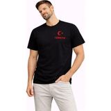 3 Erkek Türkiye Ay Yıldız Baskılı Taraftar Forma T-Shirt - Siyah - XL