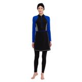 3 Farklı Şekilde Giyilebilir Likralı Etekli Tesettür Mayo R125 Collar (Siyah, L)