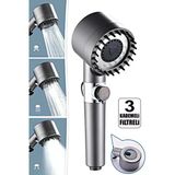 3 Fonksiyonlu Banyo Duş Başlığı Turbo Yüksek Basınçlı Masaj Duş Başlığı Gümüş Akrilik