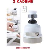 3 Fonksiyonlu Mutfak Lavabo Başlığı 360 Derece Döner Musluk Ucu - Pvc Başlık