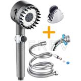 3 Fonksiyonlu Start Stop Tuşlu Filtreli Basınçlı Masaj Etkili Duş Başlığı Krom Pvc Hortum Ve Mafsal Set