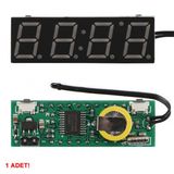 3 Fonksiyonlu Termometre Saat Voltmetre Gosterge Modul Dijital Zaman Isi Elektronik Ekran Kirmizi
