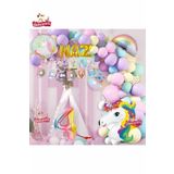 3 Gold Harfli Yaş Karakterli Unicorn Temalı Iyi Ki Doğdun Makaron Balon Doğum Günü Parti Kutlama Set, 570753783755275