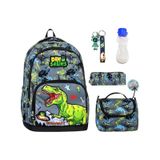 3 Göz Dinosaurs Okul Çantası + Termal Beslenme + Kalemlik + Anahtarlık + Suluk Dinozor Çanta