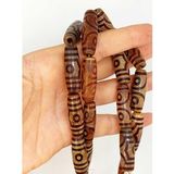3 Göz Tibet Akik Taşı Silindir Kesim 10x30mm Dizi (45810)