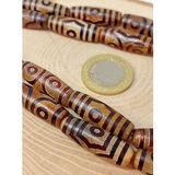 3 Göz Tibet Akik Taşı Silindir Kesim 10x30mm/adet (45810-1)