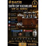 3 Gözlü Bakır Çay Kazanı Elektrik + Tüplü Bakır Çay Semaveri Lpg’li Güneş Model Bakır Çay Ocağı Kazanı Vip Plus