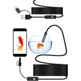 3-in-1 Endoskop Kamera, USB ve Android, Type-C Bağlantılı, 6 LED Işıklı, Kıvırlabilen Sert Kablo,Su Geçirmez,Yılan Kamera, Borescope (5 metre)
