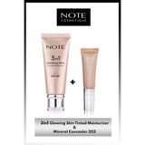 3 in 1 Glowing Skin Tinted Işıltılı 50 SPF Krem & Mineral Göz Altı Kapatıcısı 202 Makyaj Seti
