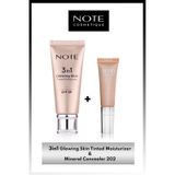 3 in 1 Glowing Skin Tinted Işıltılı 50 SPF Krem & Mineral Göz Altı Kapatıcısı 202 Makyaj Seti