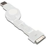 3 in 1 Makaralı Kablo, Apple 30 pin erkek + micro USB B erkek + mini USB B erkek <-> USB A erk